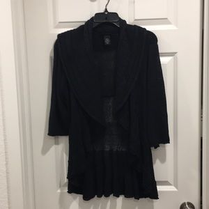 Land Bryant open front sweater. Black size 18/20.